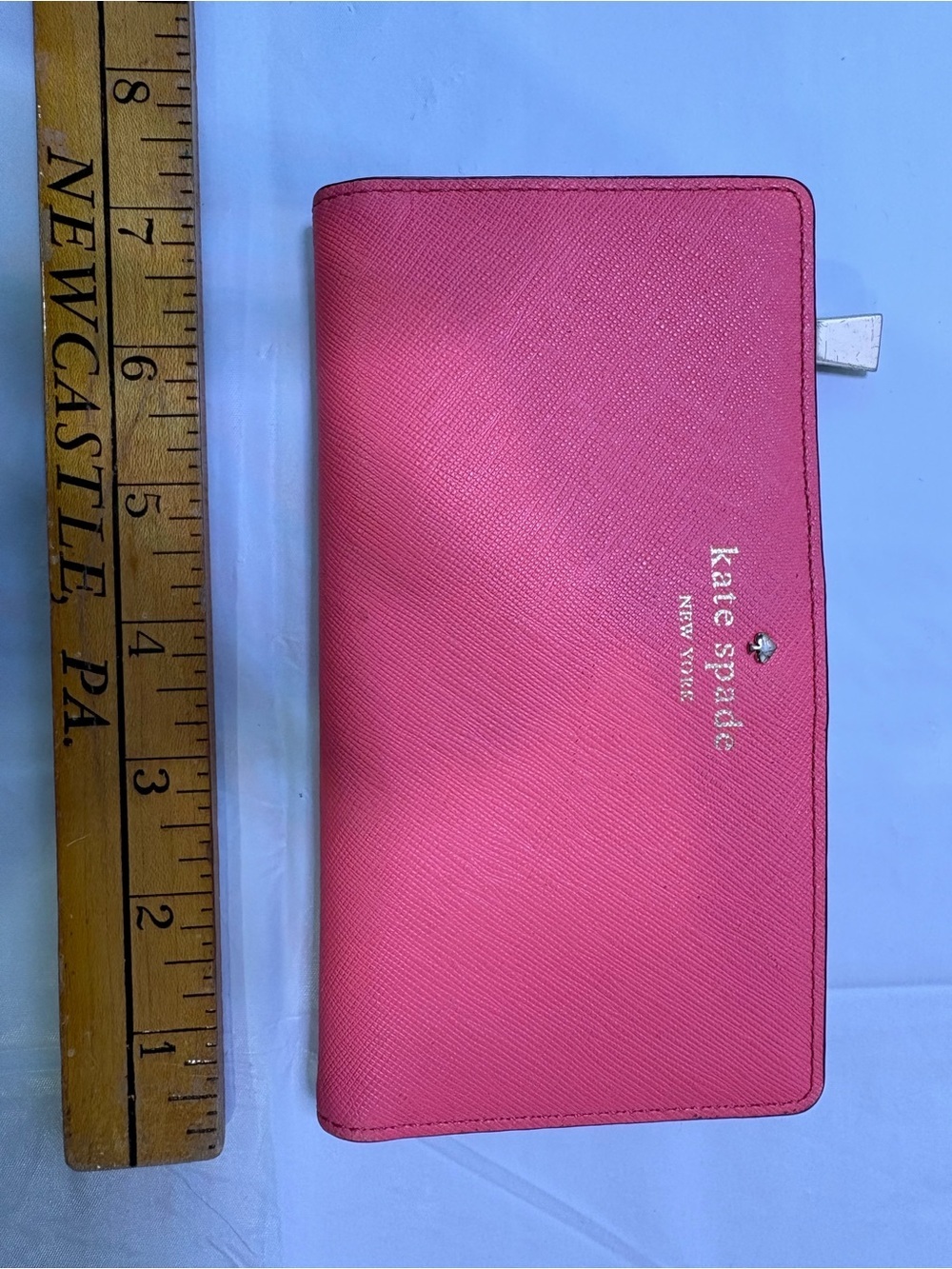 kate spade pink saffiano continental zip-around wallet